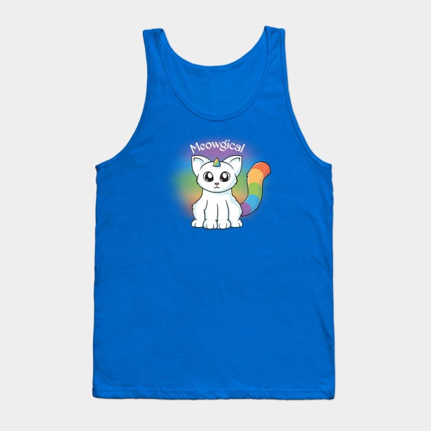 Meowgical Unicorn Cat Tank Top by Beka